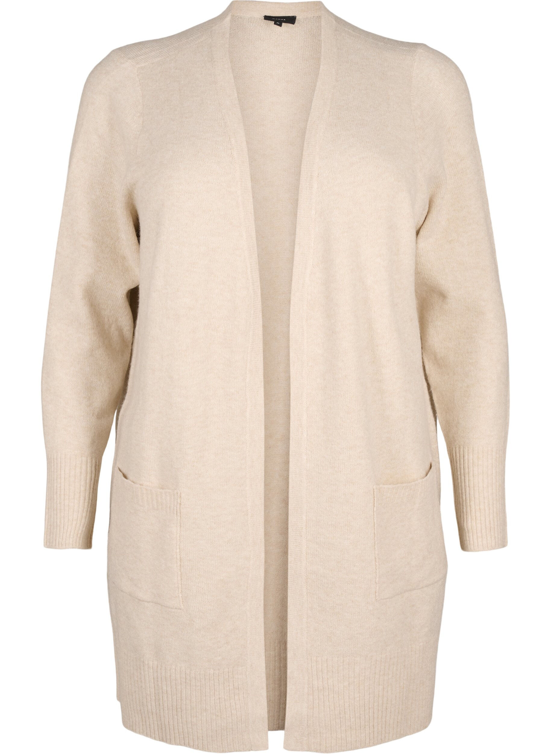 ZizziJoustinneuletakki taskuilla, Beige, Packshot image number 0