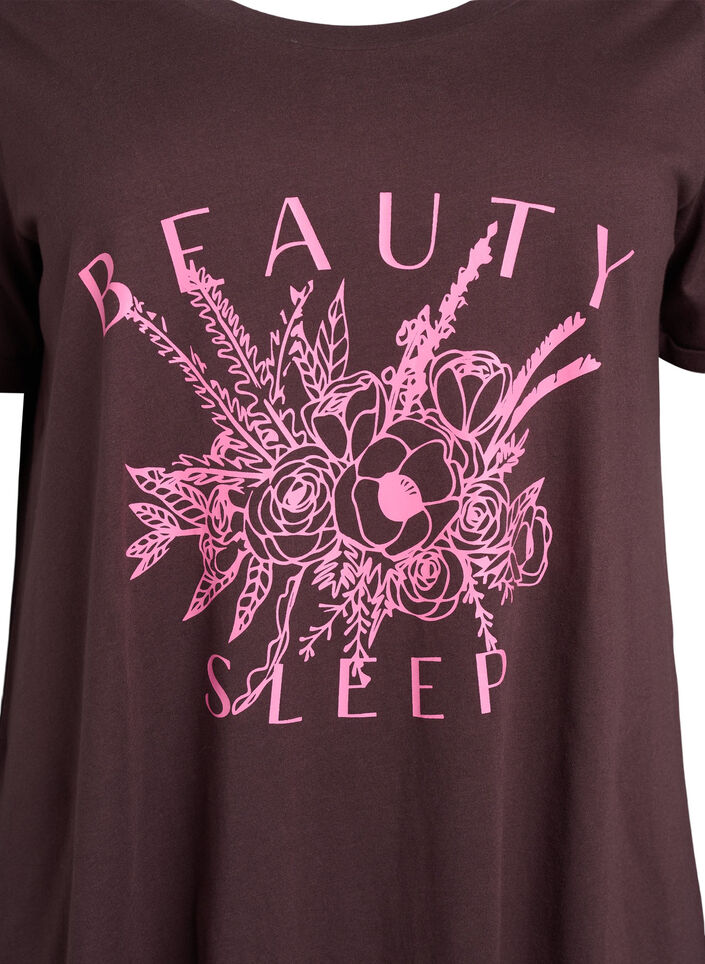 Lyhythihainen y&ouml;paita luomupuuvillaa, Ruskea, Packshot image number 2