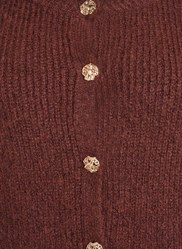 Lyhyt neuletakki vajaamittaisilla hihoilla, Ruskea, Packshot