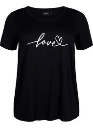 Puuvillainen T-paita painatuksella, Black W. Love