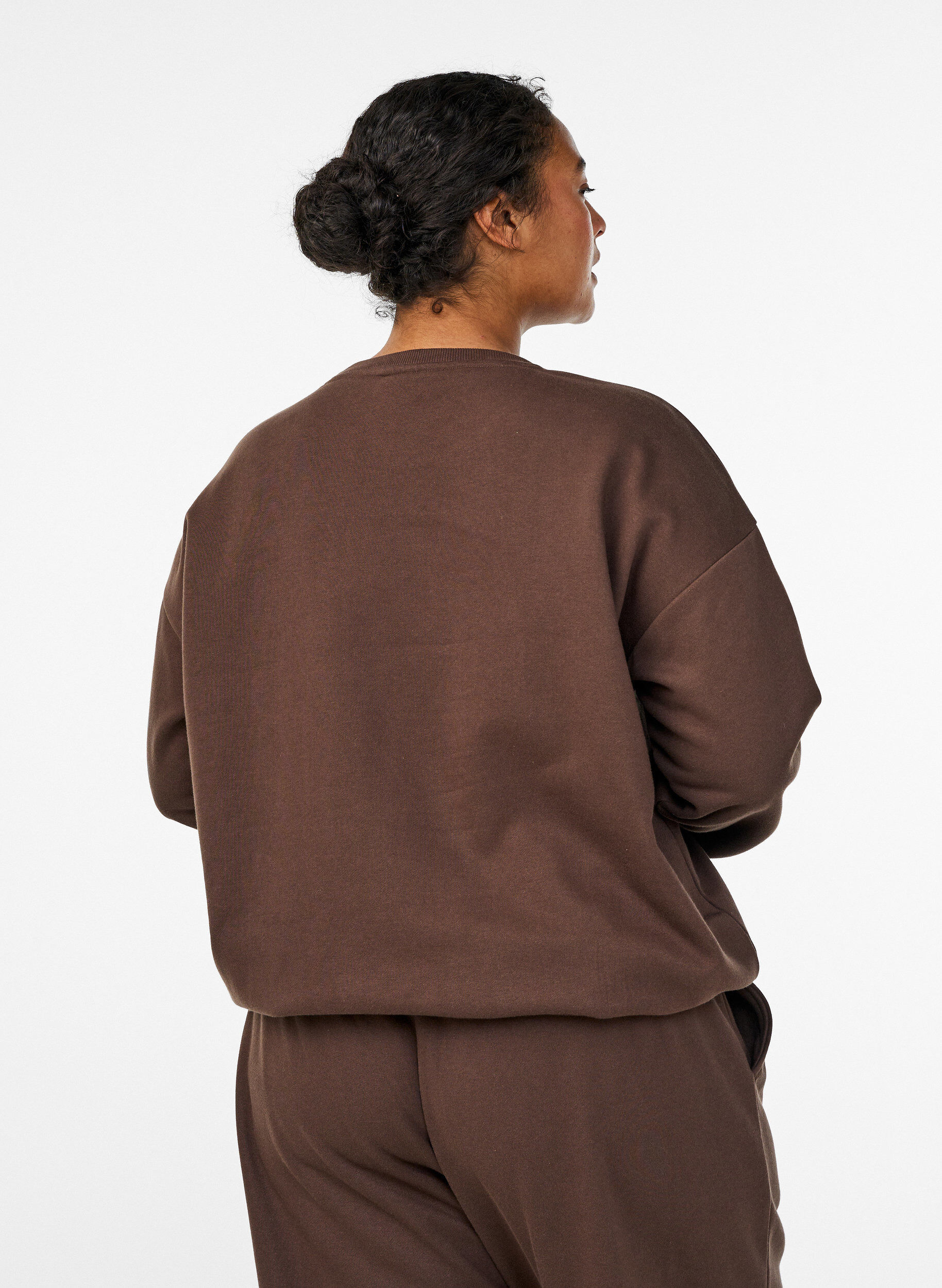 ZizziCollegepaita printill&auml;, Ruskea, Model image number 2