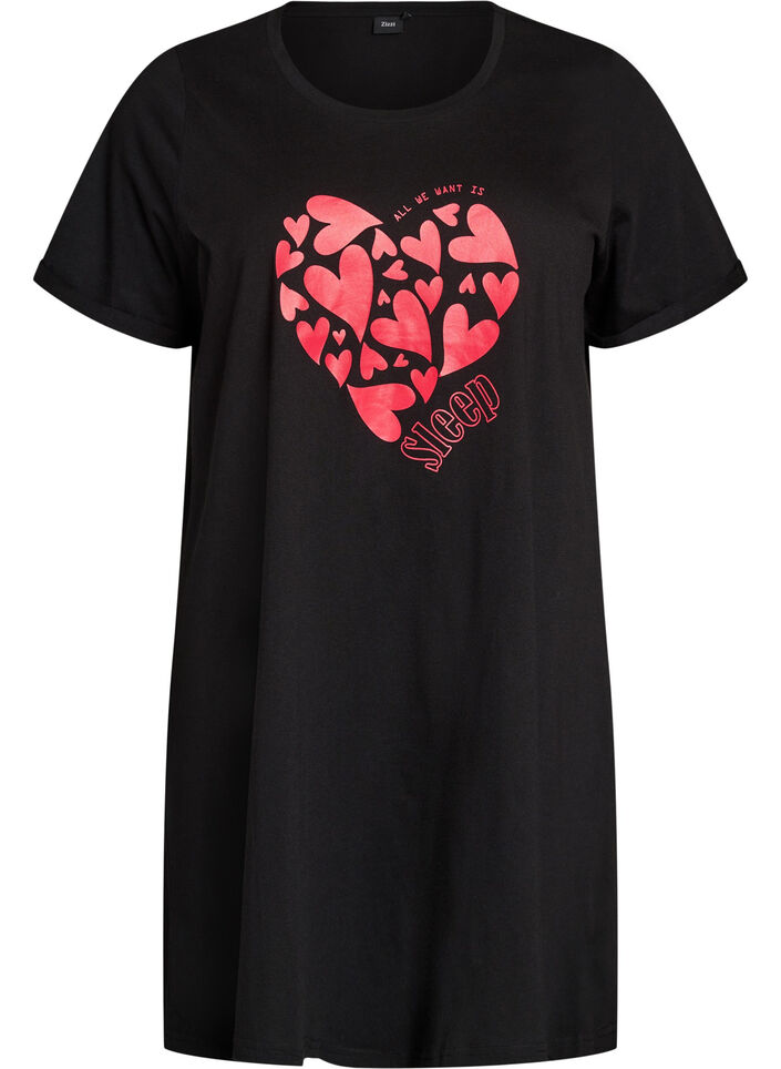 Lyhythihainen y&ouml;paita luomupuuvillaa, Musta, Packshot image number 0