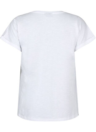 Ekologisesta puuvillasta valmistettu t-paita painatuksella, Bright White, Packshot image number 1