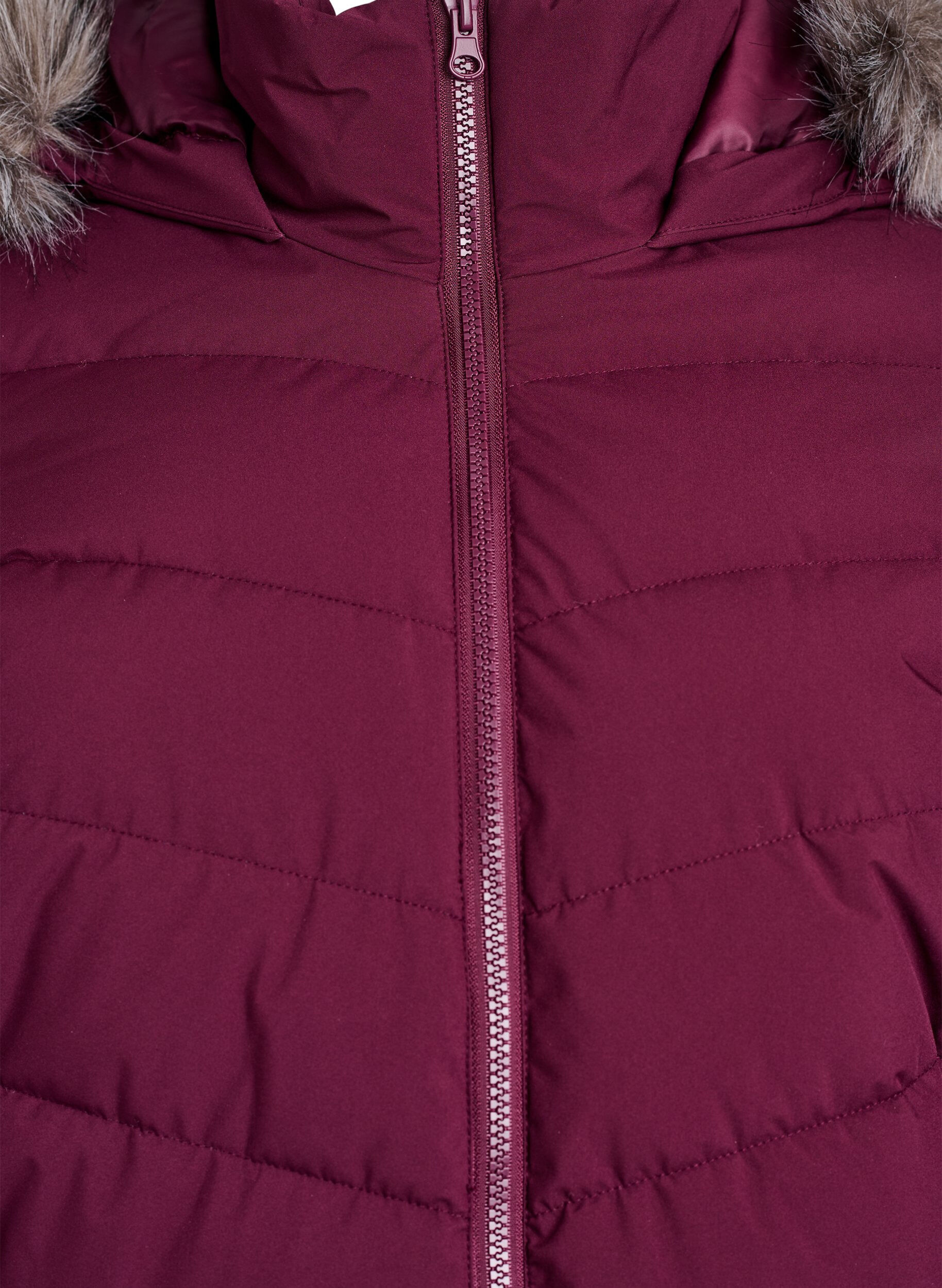 ZizziLyhyt toppatakki hupulla, Tumma Bordeaux, Packshot image number 2