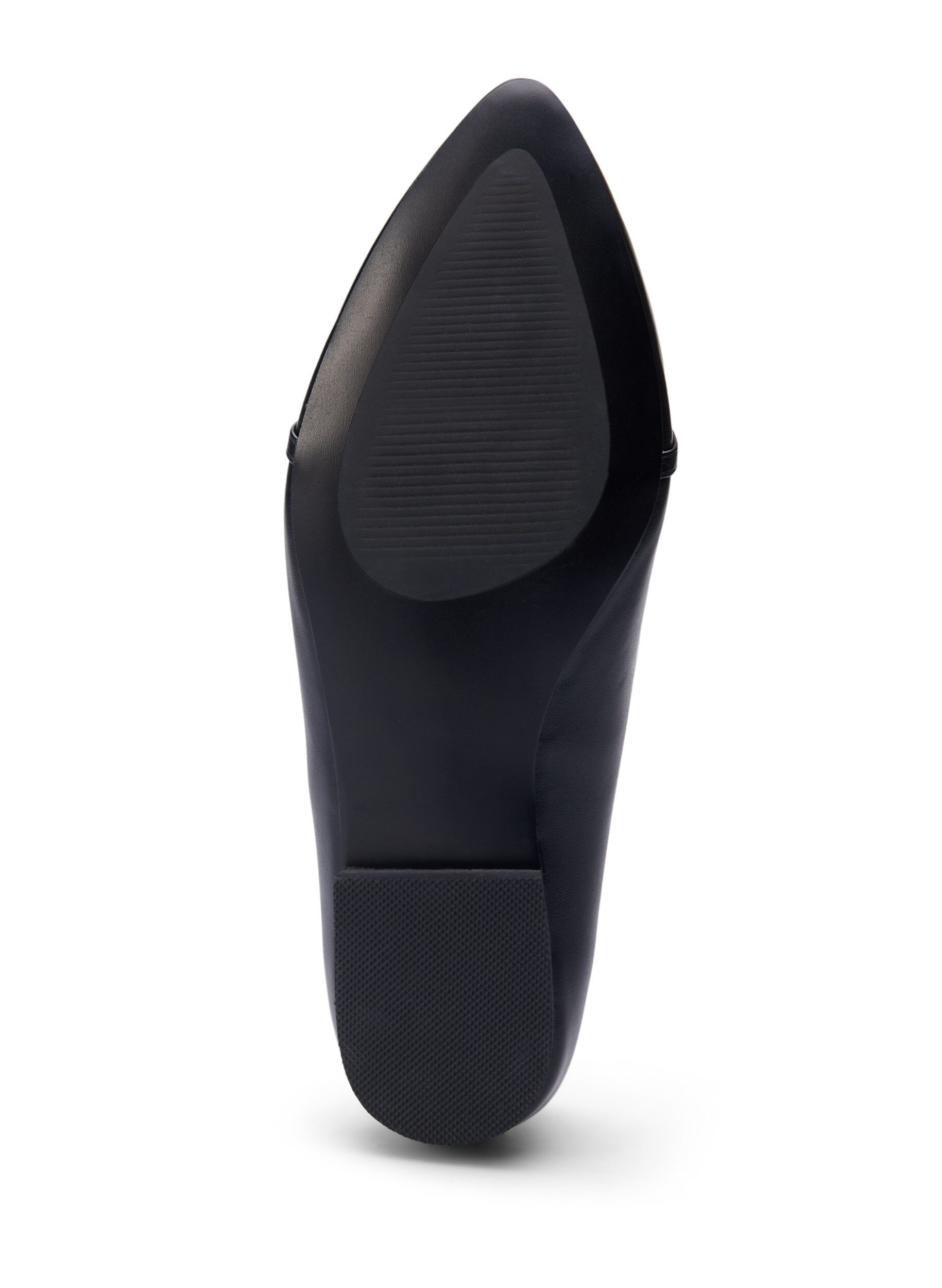 Zizzi Leve&auml;lestiset ballerinat, joita koristaa kullanv&auml;rinen solki, Black, Packshot image number 4