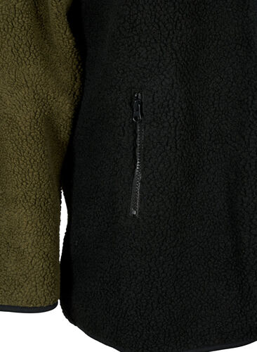 Teddykangas-takki, jossa on kontrastivärit, Forest Night comb., Packshot image number 3