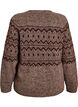 Jacquard-kuviollinen neuletakki, Ruskea, Packshot image number 1