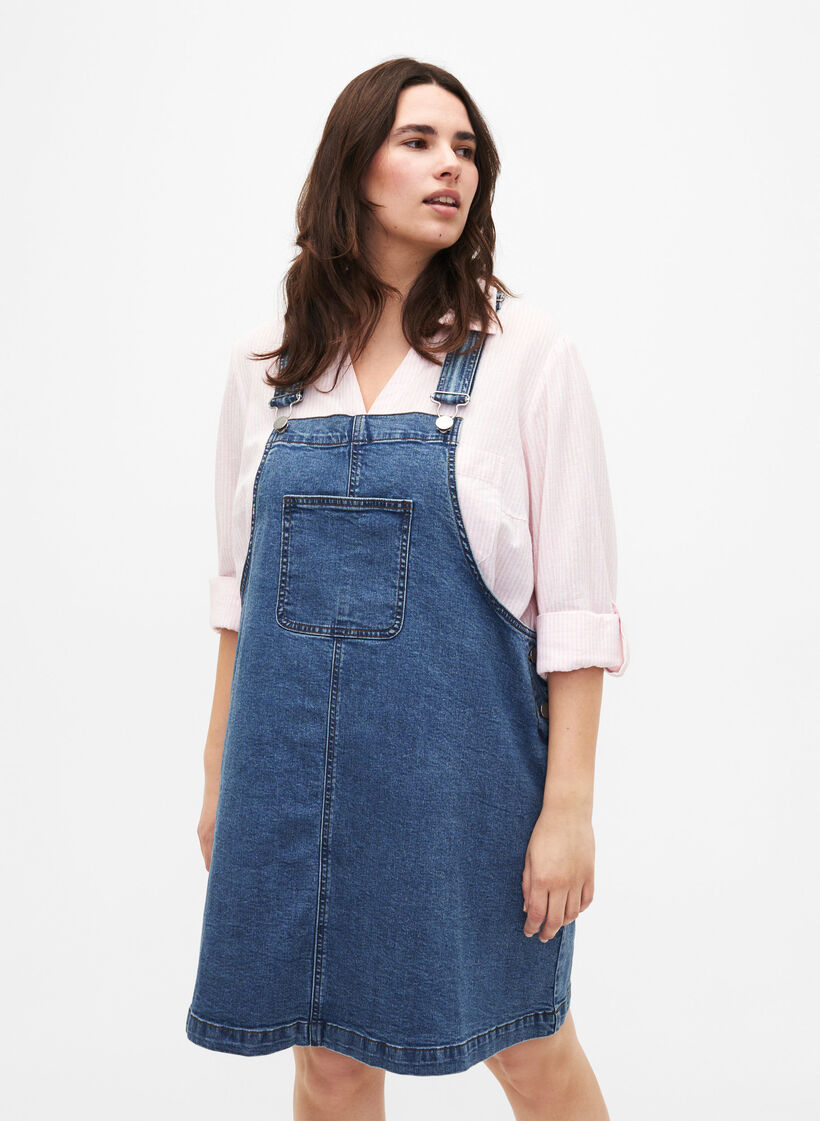 Puuvilla-pellavasekoitteinen paitapusero, jossa on napitus, Rosebloom White, Model image number 0