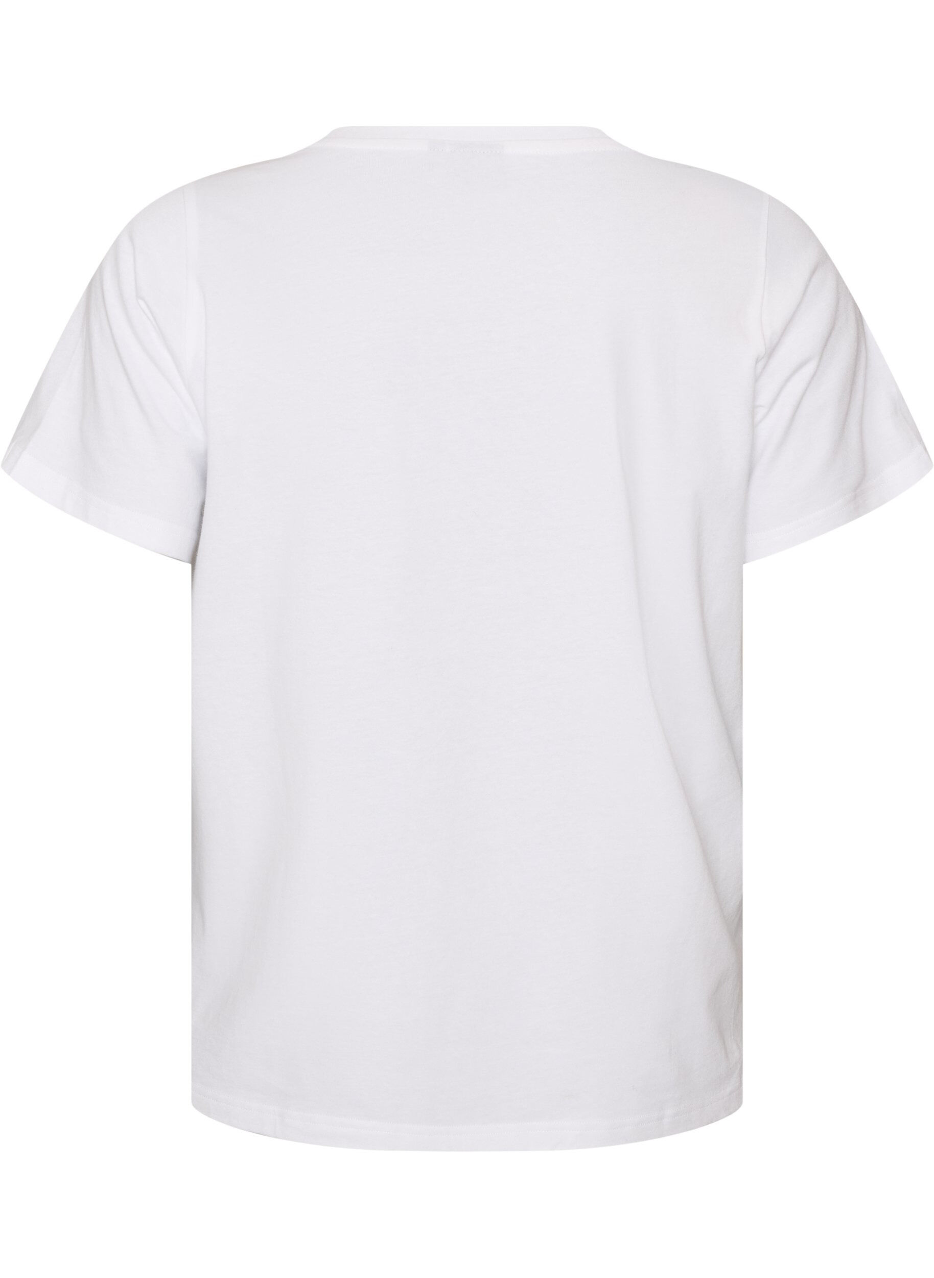 ZizziLuomupuuvillainen T-paita nallekuviolla, Valkoinen, Packshot image number 1