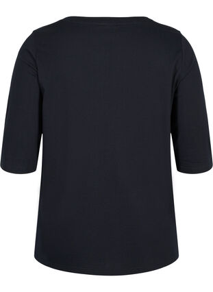 Luomupuuvillainen t-paita 2/4-hihoilla, Black, Packshot image number 1