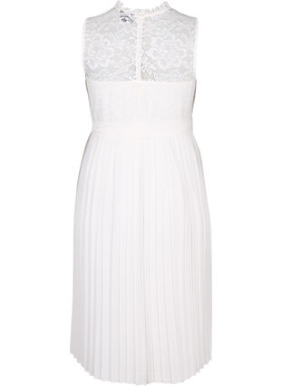 Hihaton mekko, jossa pitsiä ja laskoksia, Bright White, Packshot image number 1