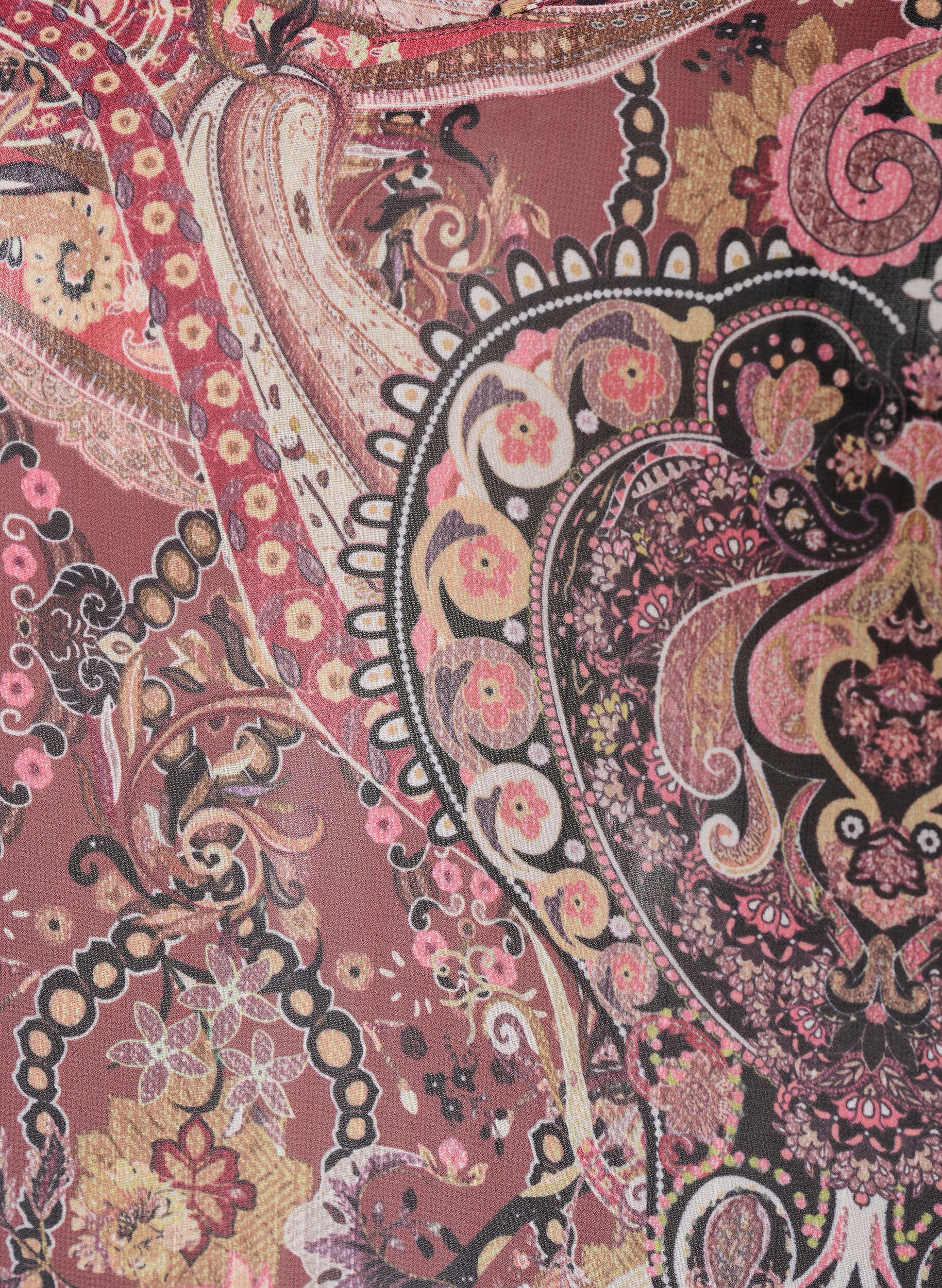 ZizziTunika paisleykuosilla ja smokkatuilla hihansuilla, Vaaleanpunainen, Packshot image number 2