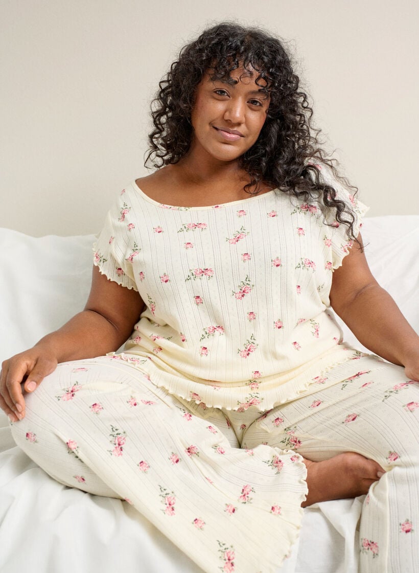 Luomupuuvillainen pyjamapaita lyhyill&auml; hihoilla, 9990, Image image number 0