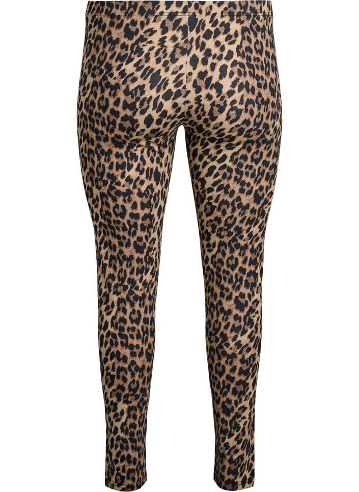 Viskoosileggingsit leopardikuviolla, Ruskea, Packshot image number 1