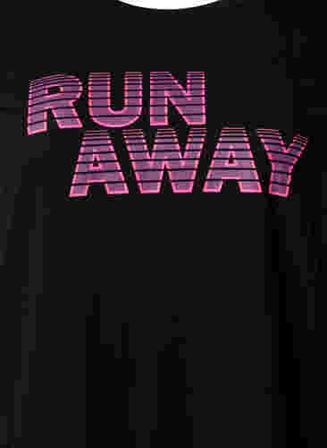 T-paita printillä treeniin , Black w. Run Away, Packshot image number 2