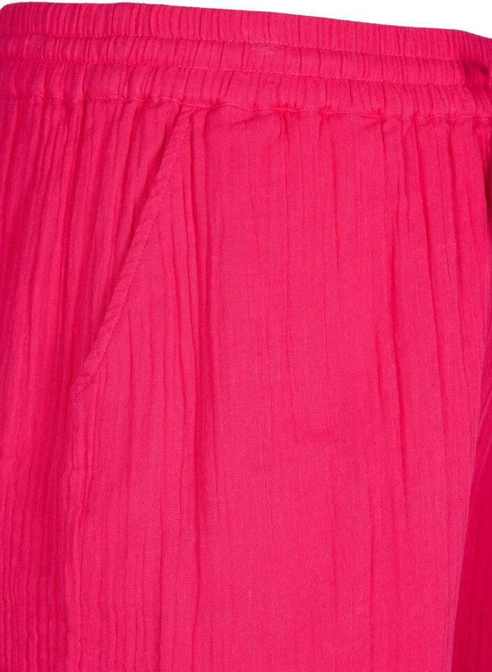 Puuvillamusliinishortsit taskuilla, Bright Rose, Packshot image number 2