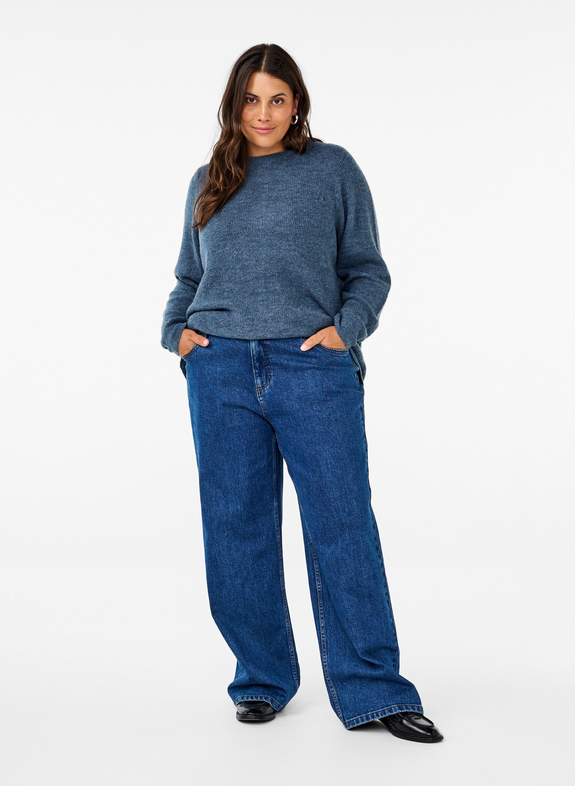 Zizzi Meleerattu pusero py&ouml;re&auml;ll&auml; p&auml;&auml;ntiell&auml;, Bering Sea Mel., Model image number 2