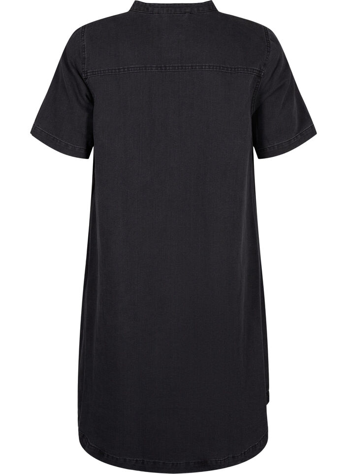 Lyhythihainen A-linjainen farkkumekko, Grey Denim, Packshot image number 1