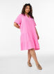 Lyhyt A-linjainen mekko puuvillamusliinista, Vaaleanpunainen, Model image number 1