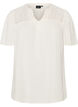 Viskoosipusero broderieanglaise-koristeilla, Beige, Packshot image number 0