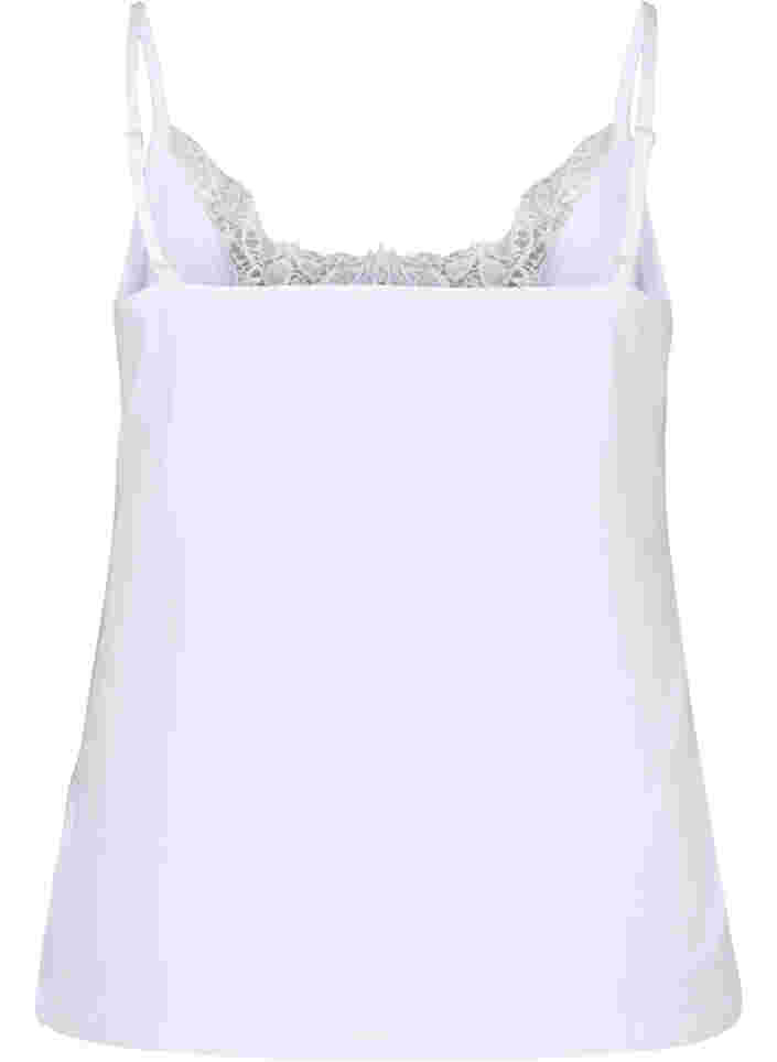 Puuvillainen yötoppi pitsireunuksella, Bright White, Packshot image number 1