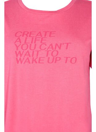Puuvillainen t-paita painatuksella ja lyhyillä hihoilla, Hot Pink Create, Packshot image number 2
