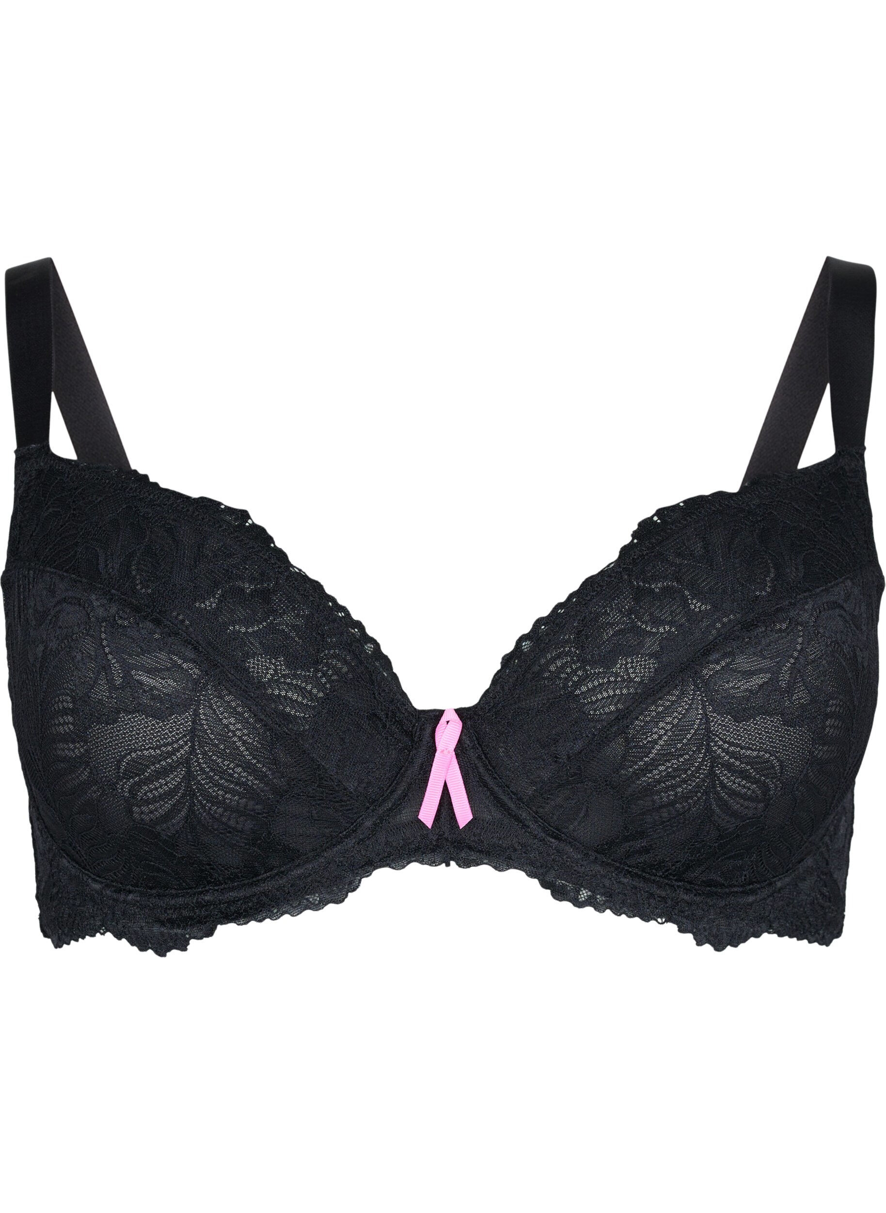 Zizzi Support the breasts -rintaliivit kaarituella, Black, Packshot image number 0