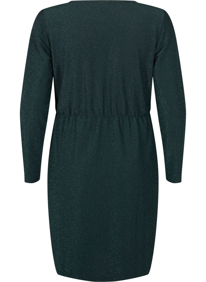 Glitterimekko, jossa on kietaisulook ja pitkät hihat, Black Scarab, Packshot image number 1