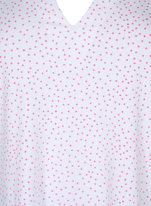 Puuvillainen T-paita pilkuilla ja v-pääntiellä, B.White/S. Pink Dot, Packshot image number 2
