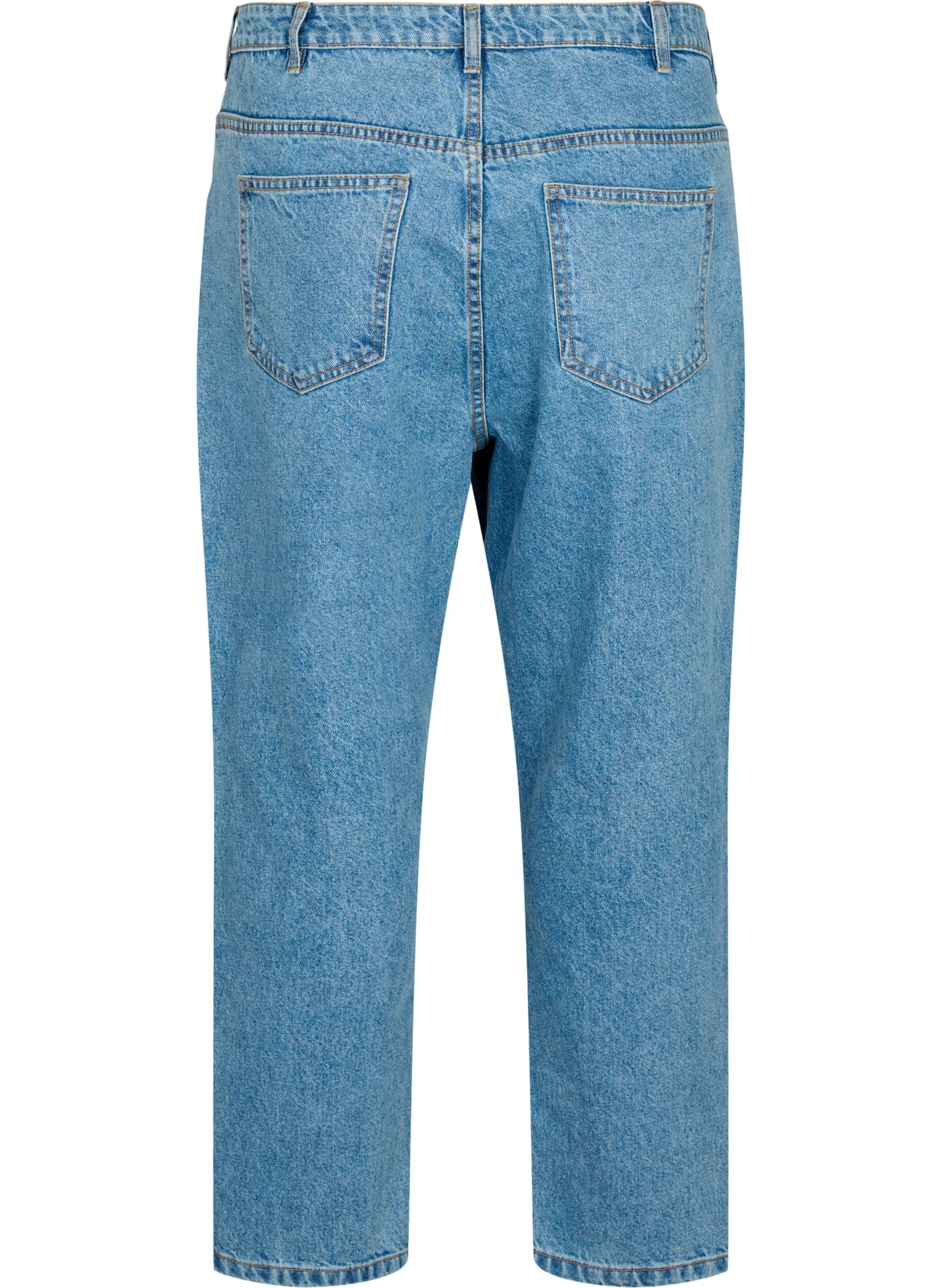 Zizzi Cropatut korkeavy&ouml;t&auml;r&ouml;iset Mille-farkut, Light blue denim, Packshot image number 1