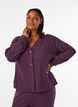 Ribattu neuletakki V-kaula-aukolla, Violetti, Model image number 0