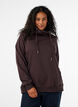 Collegepaita korkealla kauluksella ja taskuilla, Ruskea, Model image number 0