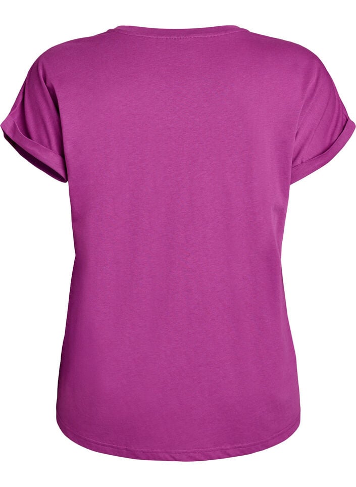 Lyhythihainen t-paita puuvillasekoitteessa, Violetti, Packshot image number 1
