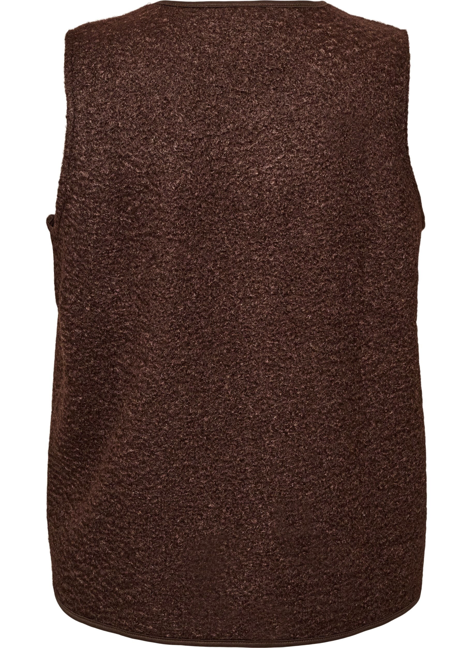 ZizziFleece-liivi neppareilla ja sivutaskuilla, Ruskea, Packshot image number 1