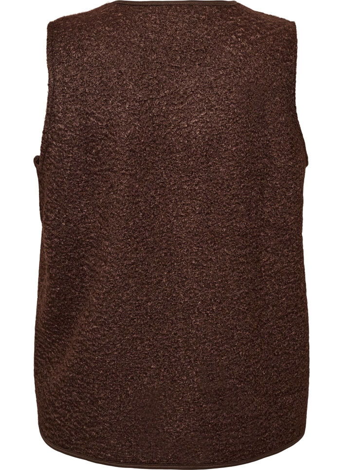 Fleece-liivi neppareilla ja sivutaskuilla, Ruskea, Packshot image number 1