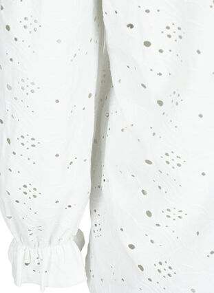 Pitkähihainen reikäkuvioitu pusero, Bright White, Packshot image number 3