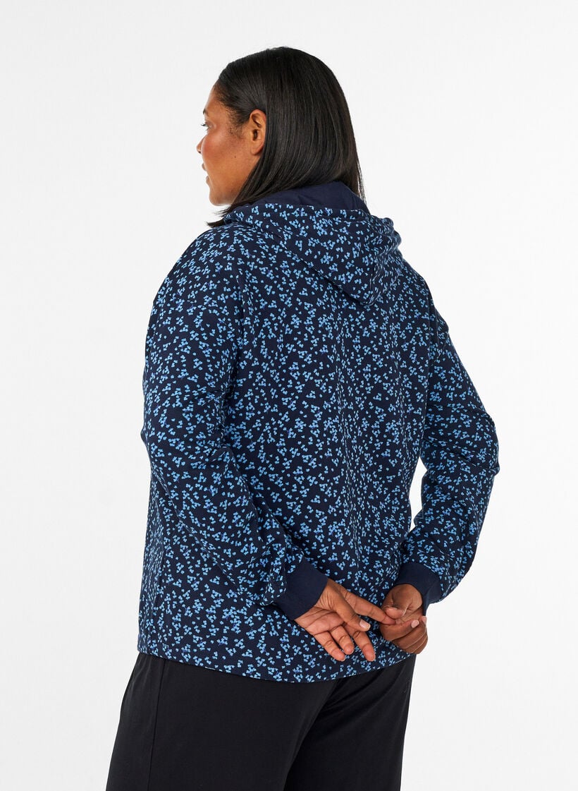 Huppari kauttaaltaan printill&auml;, Sininen, Model image number 2