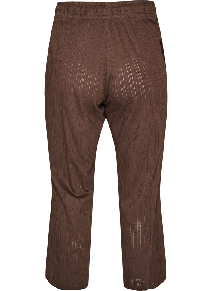 Luomupuuvillaiset pyjamahousut rei&rsquo;itetyll&auml; kirjailulla, Ruskea, Packshot image number 1
