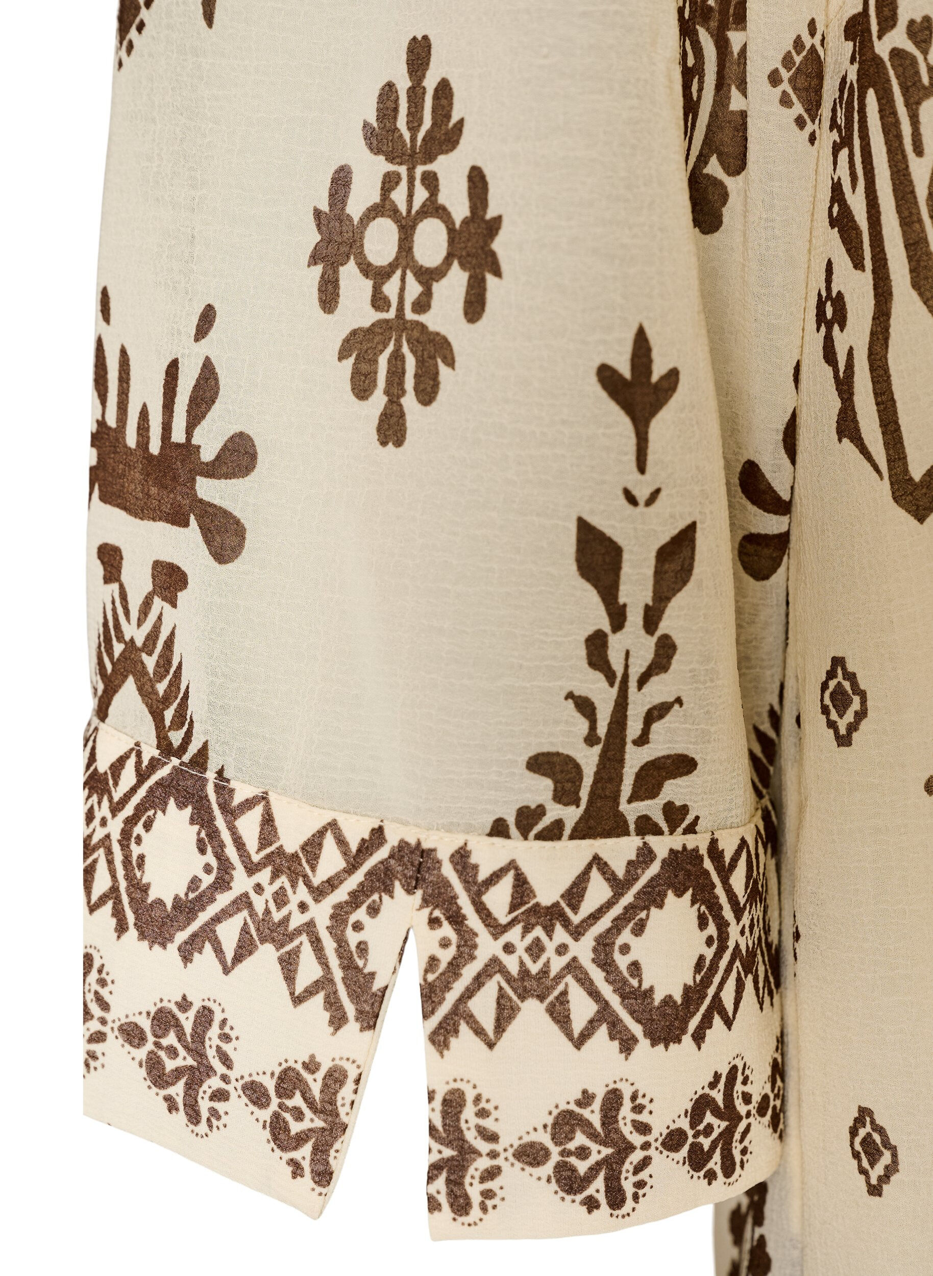 ZizziMekko koristepainatuksella ja r&ouml;yhel&ouml;kauluksella, Beige, Packshot image number 3
