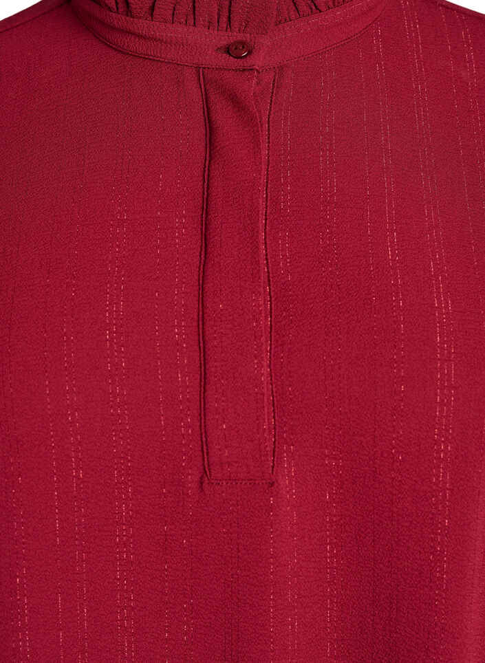 Lyhyt mekko r&ouml;yhel&ouml;ill&auml; ja kimalteella, Tumma Bordeaux, Packshot image number 2