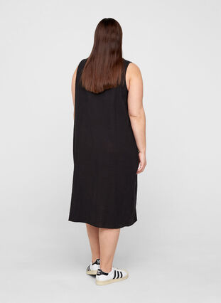 Hihaton mekko puuvillasta, Black, Model image number 1