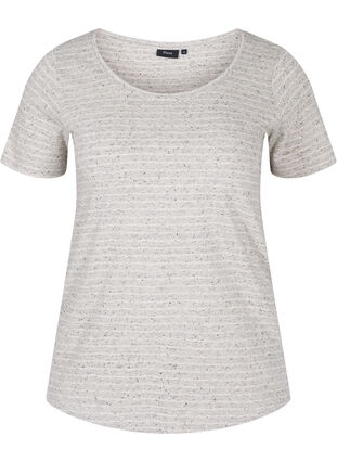 Meleerattu puuvillainen t-paita , Light Grey Melange, Packshot image number 0