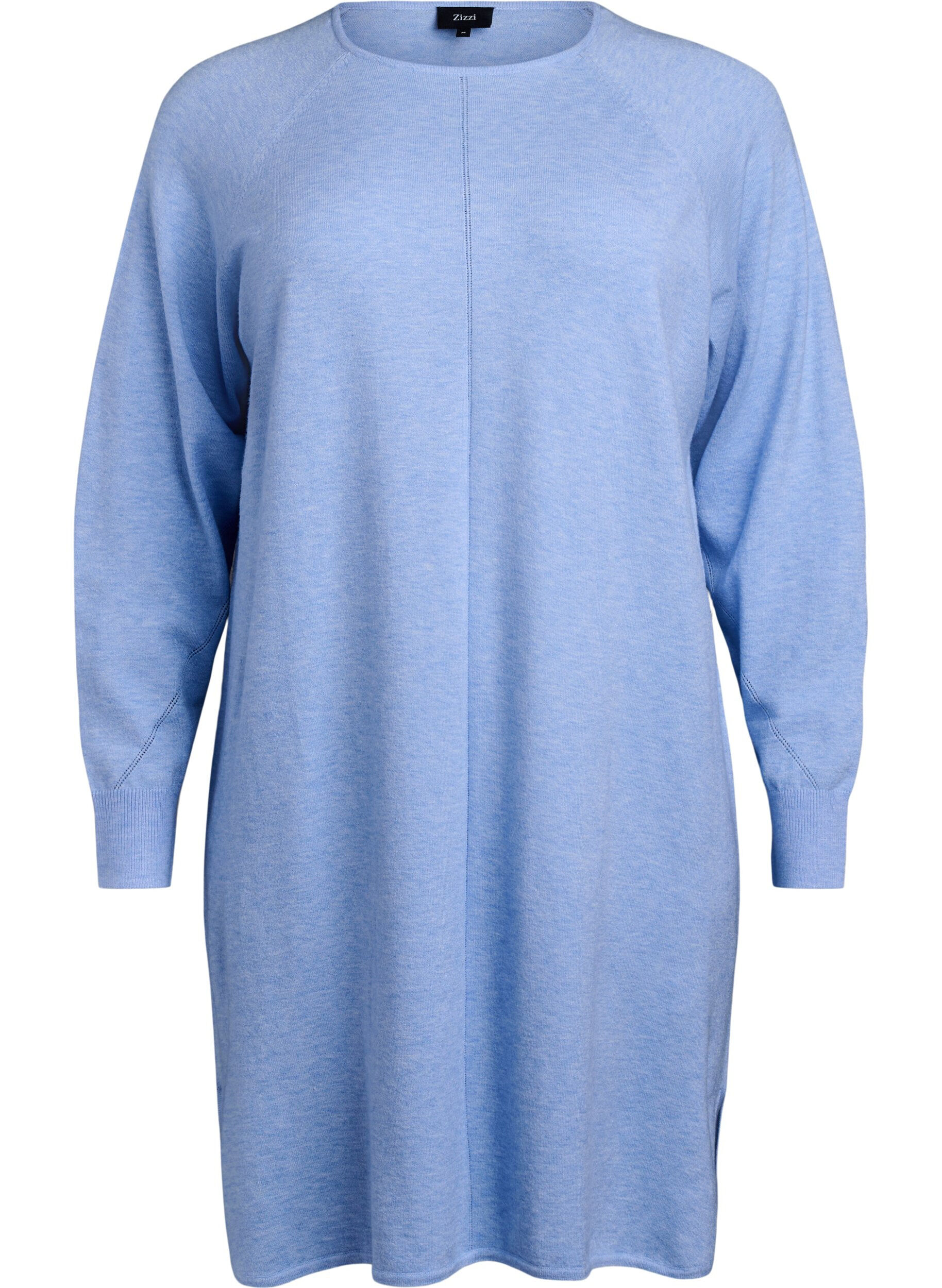 Zizzi Neulemekko py&ouml;re&auml;ll&auml; p&auml;&auml;ntiell&auml; ja neulotulla kuviolla, Della R. Blue Mel., Packshot image number 0