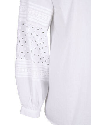 Pitkähihainen pusero koristeellisilla yksityiskohdilla, Bright White, Packshot image number 3