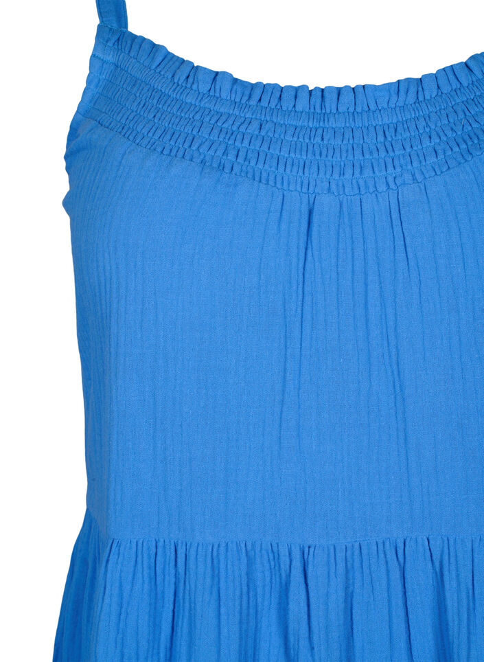 Yksivärinen puuvillainen olkainmekko, Marina, Packshot image number 2