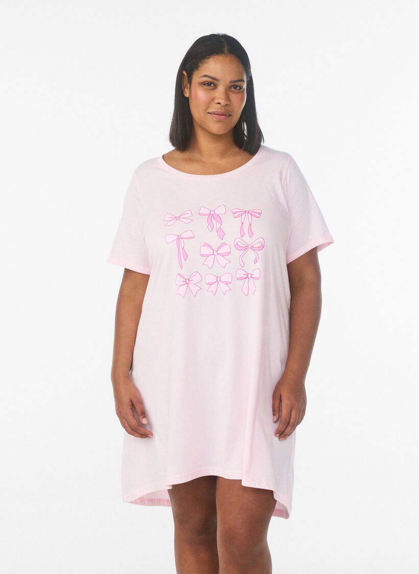 Lyhythihainen y&ouml;paita luomupuuvillaa, Vaaleanpunainen, Model image number 0