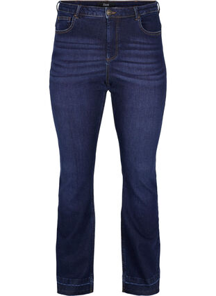 Korkeavyötäröiset Ellen bootcut -farkut, Dark blue, Packshot image number 0