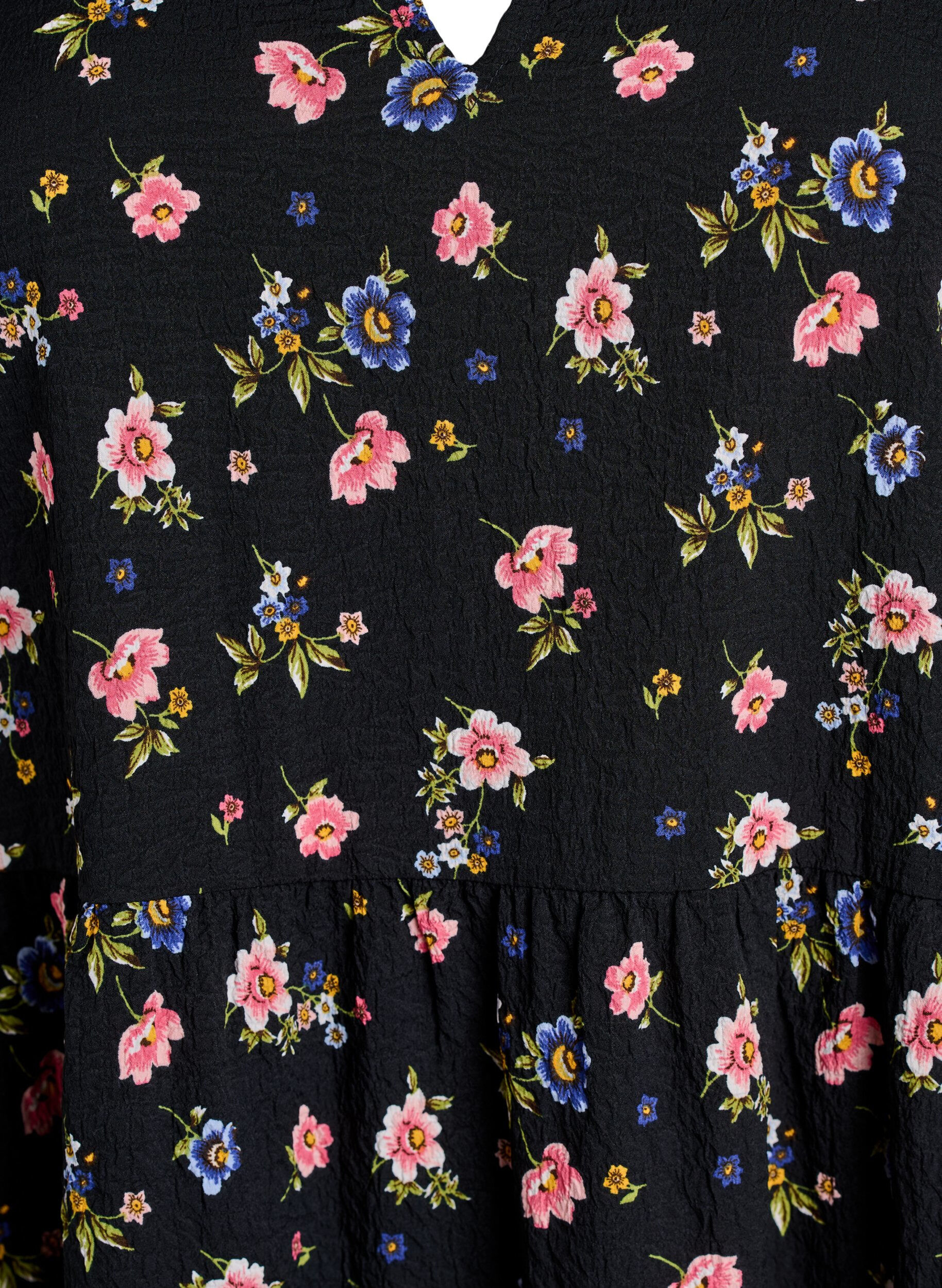 Zizzi Lyhyt A-linjainen mekko, Musta, Packshot image number 2