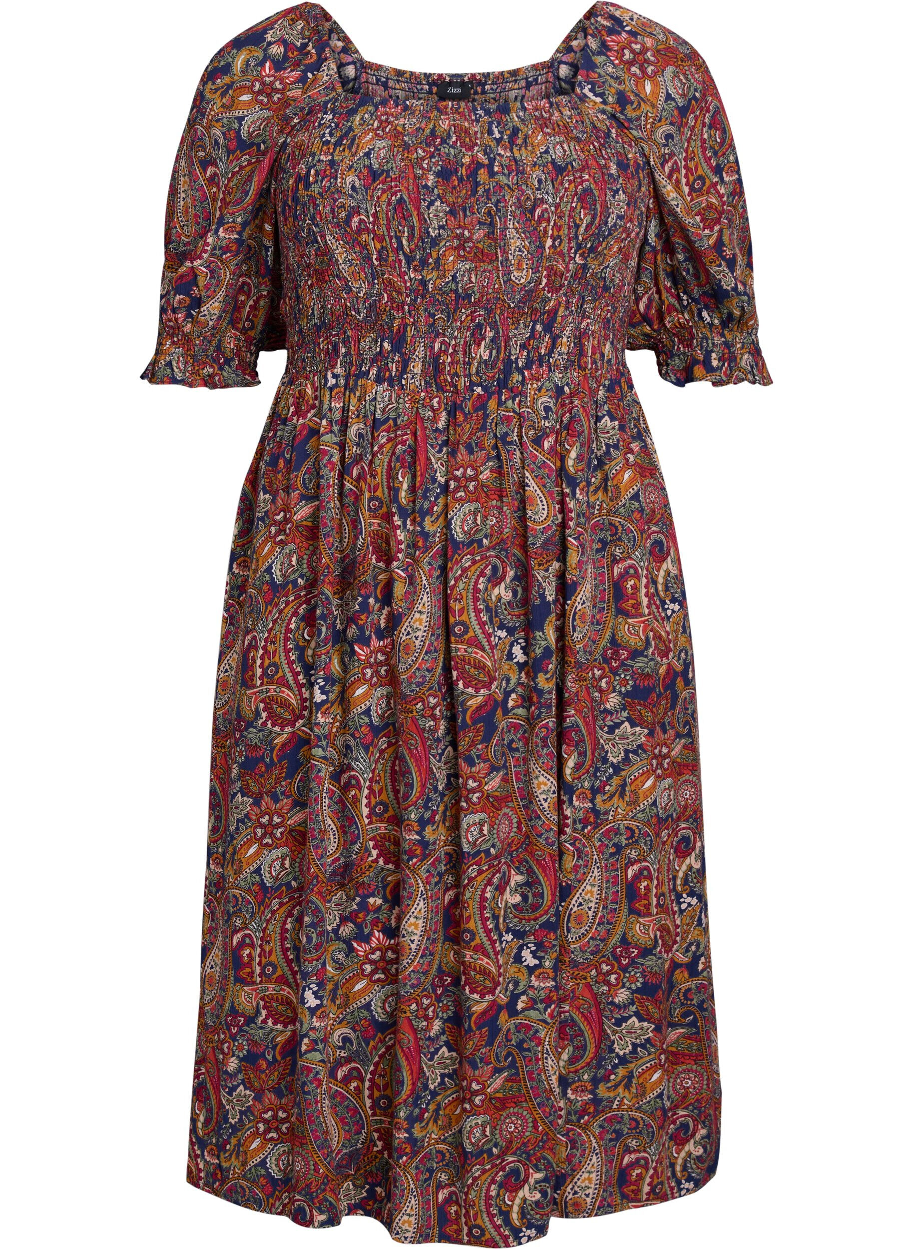 ZizziKes&auml;mekko viskoosista paisley-kuosilla, Sininen, Packshot image number 0