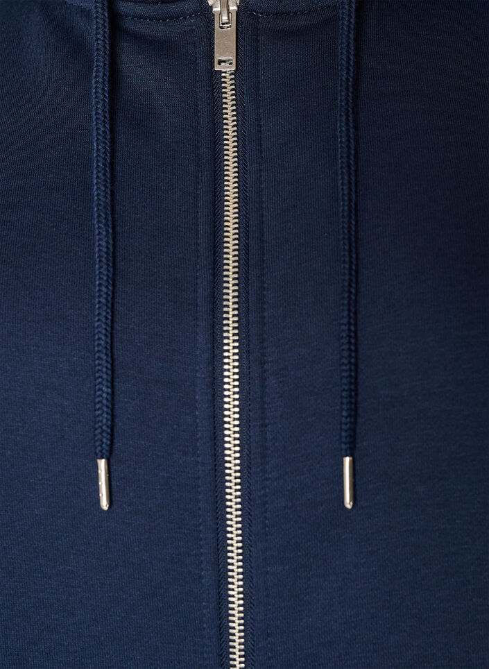 Hupullinen collegepaita vetoketjulla ja taskuilla, Sininen, Packshot image number 2
